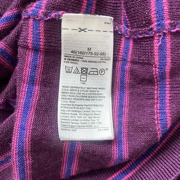 GAP extra fine merino wool striped sweater - Picture 6 of 7